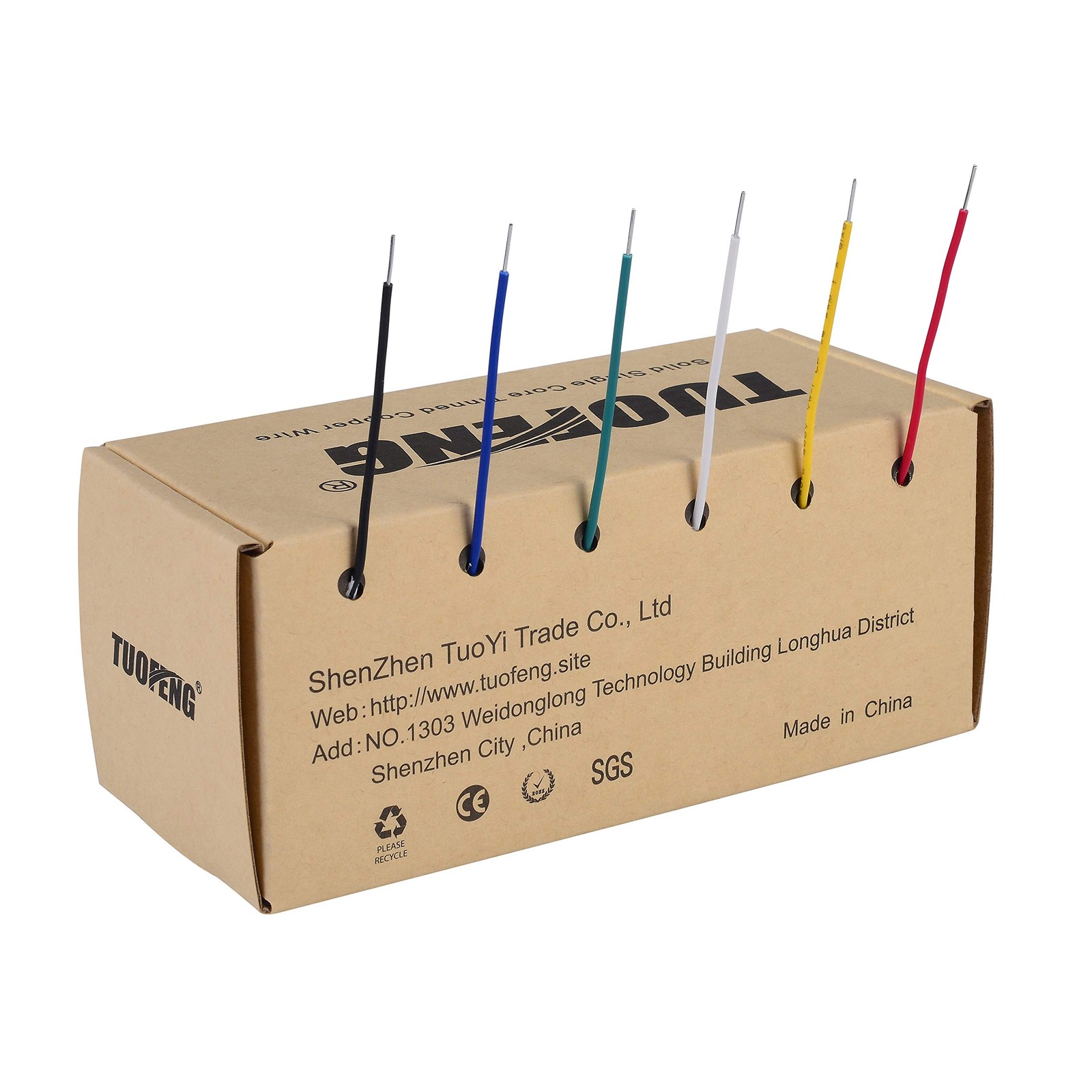 TUOFENG 24 AWG Solid Core 24 6 Colors 30 ft, 24 Wire