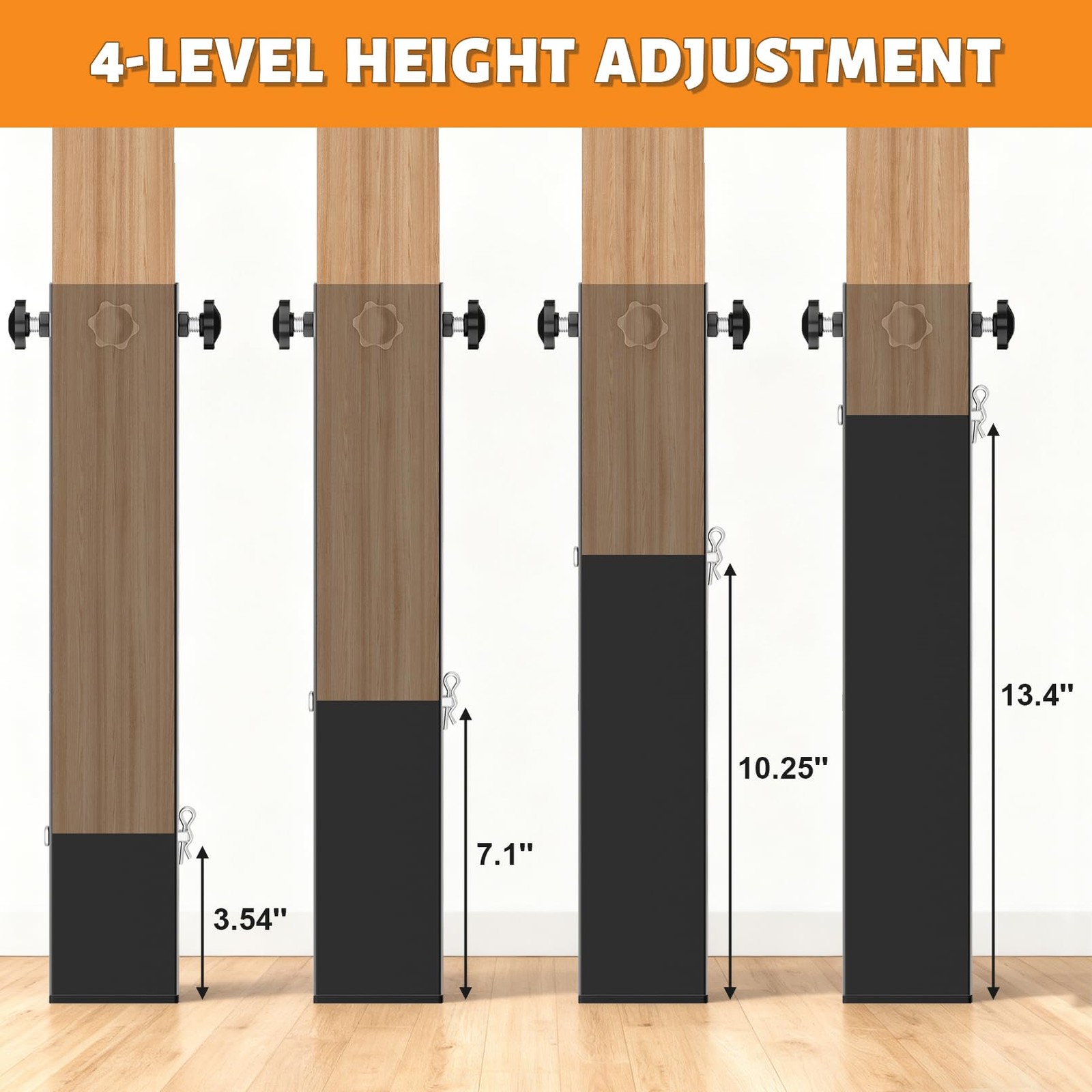 4 Pack Dorm Bed Risers, 1.5"-3.15" Diameter Heavy Duty Dorm Bed Extender, 4 L...