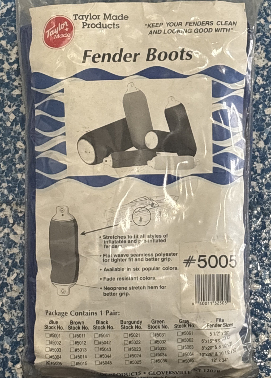 Taylor Made Fender Boots 2pk Blue (P# 5005)– Fits 12” x 34” Boat Fenders