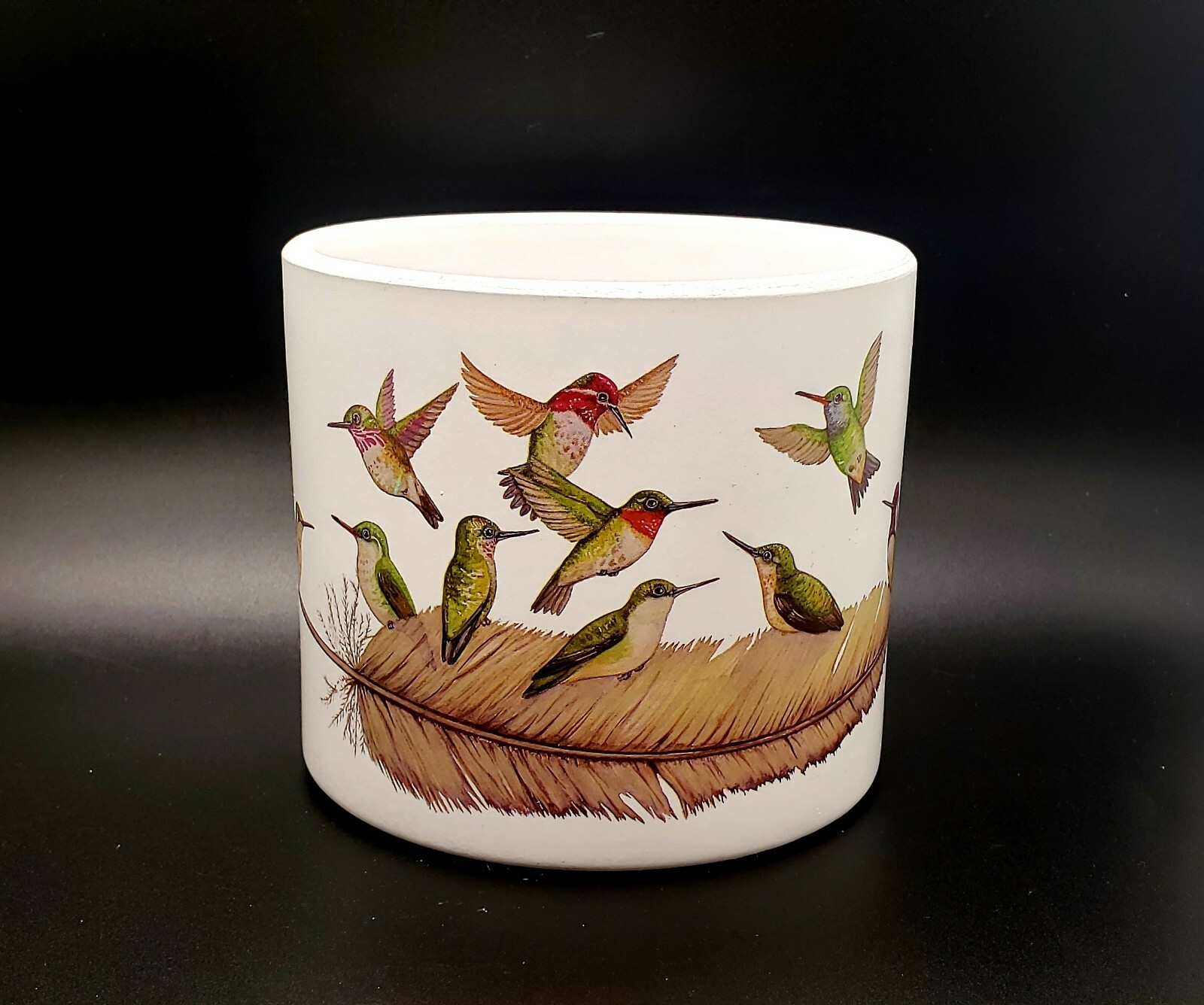 Beautiful Spring Hummingbirds Planter / New