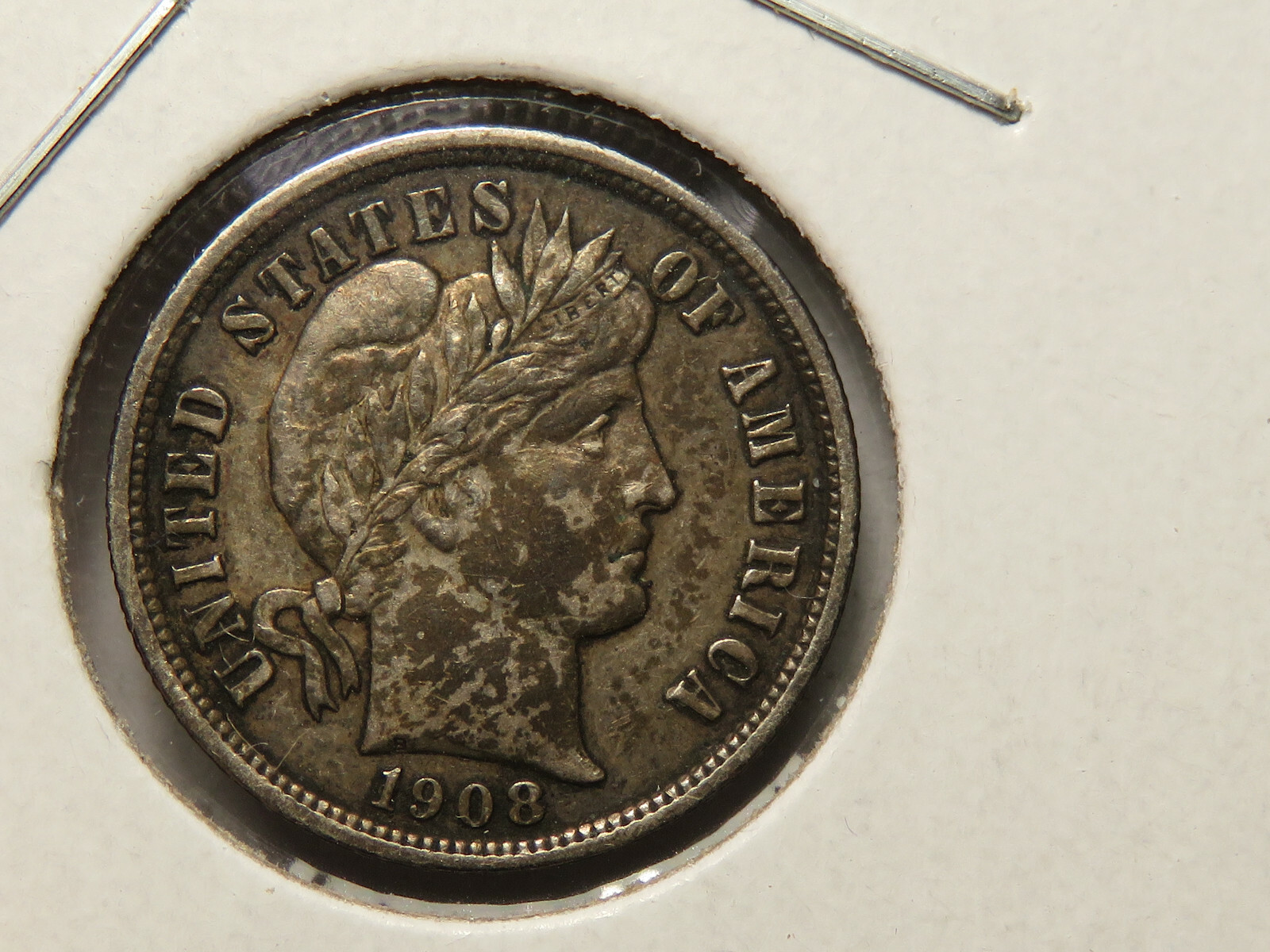 1908-D Barber Dime, AU