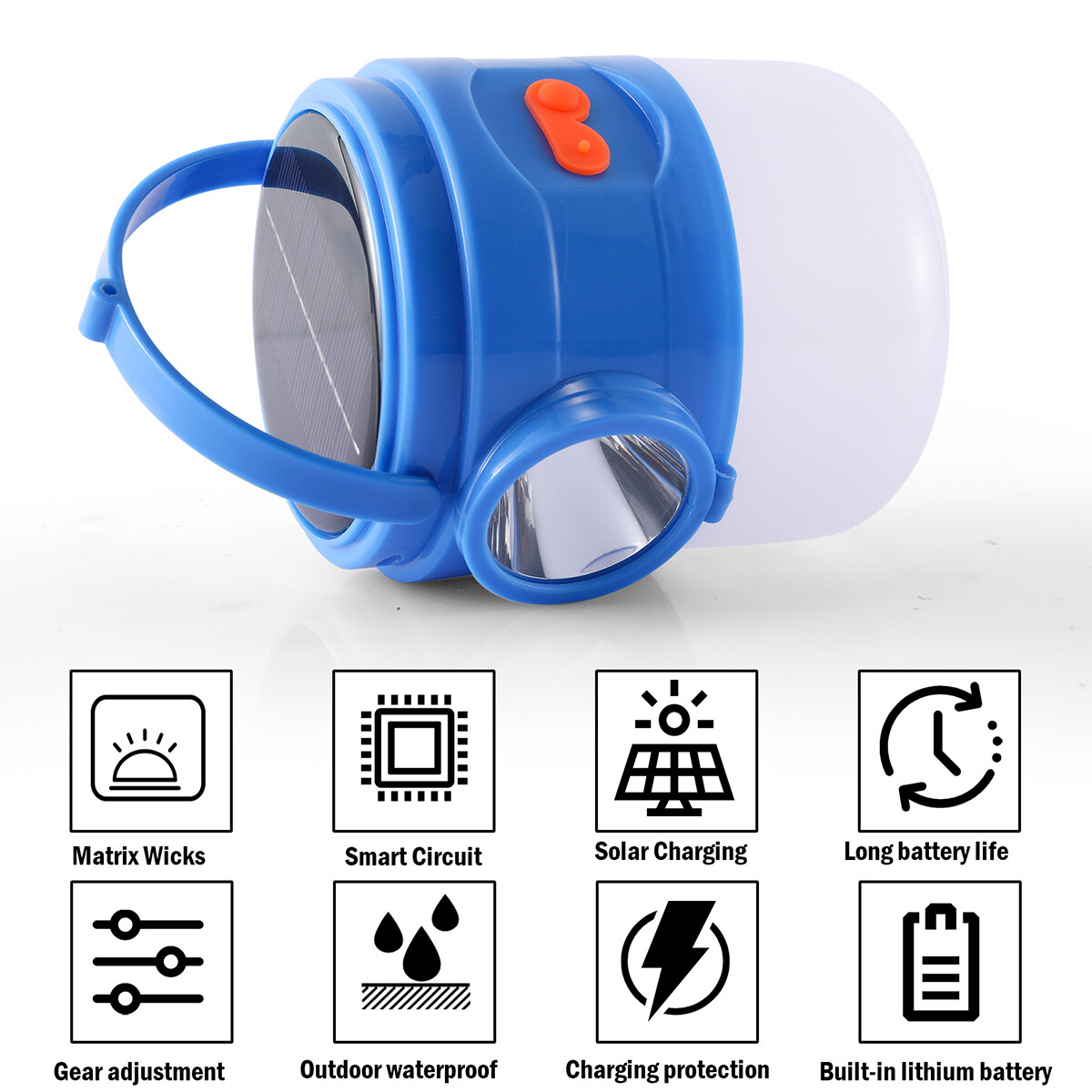 Solar Camping Lantern Flashlight Lamp Portable Rechargeable LED USB Powered A+++