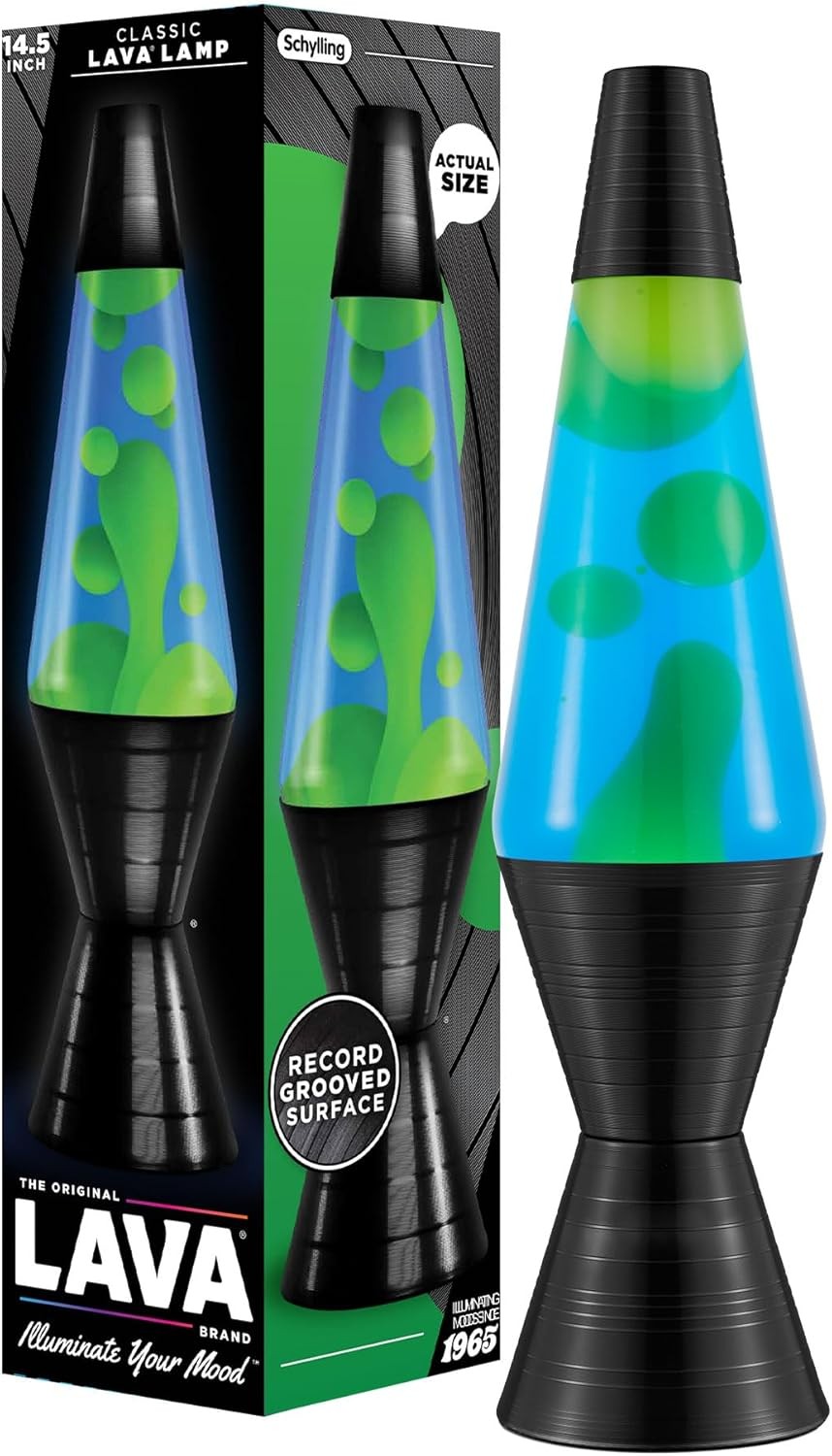 LAVA The Original Lamp - 14.5'' Vinyl Record Grooved Base - Classic Blue