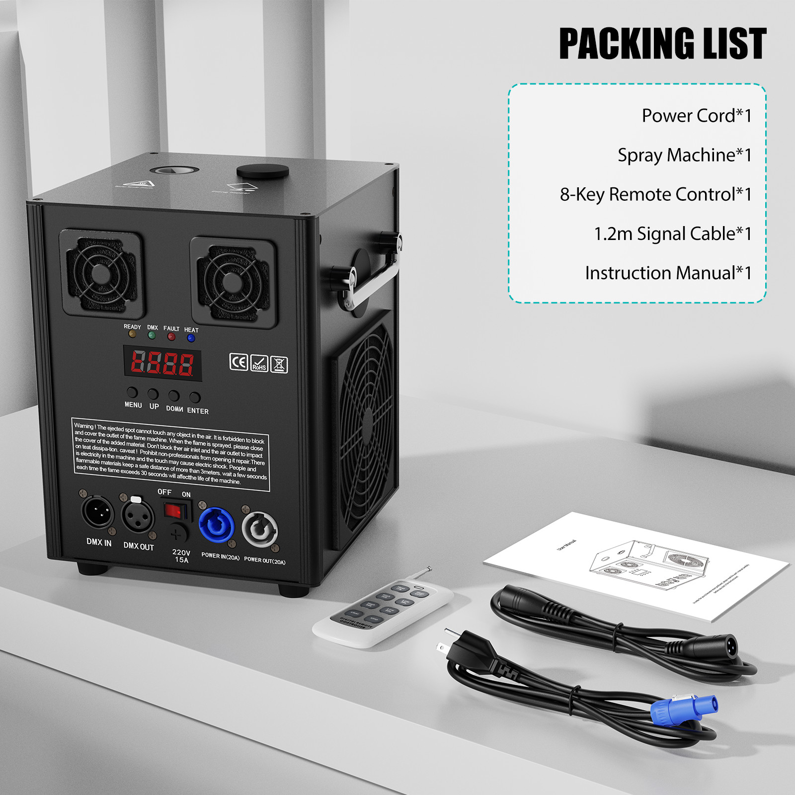 700W Cold Spark Machine Stage Effect DMX Firework Machine Bar Wedding Show+Case