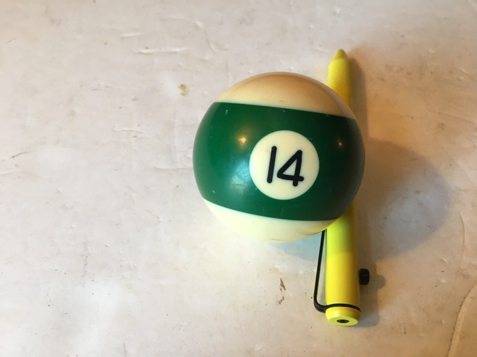 Vintage Pool Ball 14 Striped Green/White