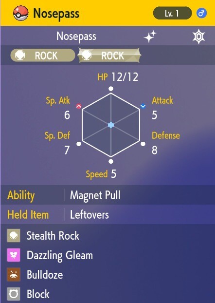 Pokemon Scarlet and Violet 6iv Shiny Max EV Nosepass