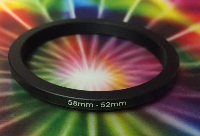 1(ONE) Black ADAPTER RING 58mm to 52mm 58-52mm Step Down Filter Ring 58-52 mm