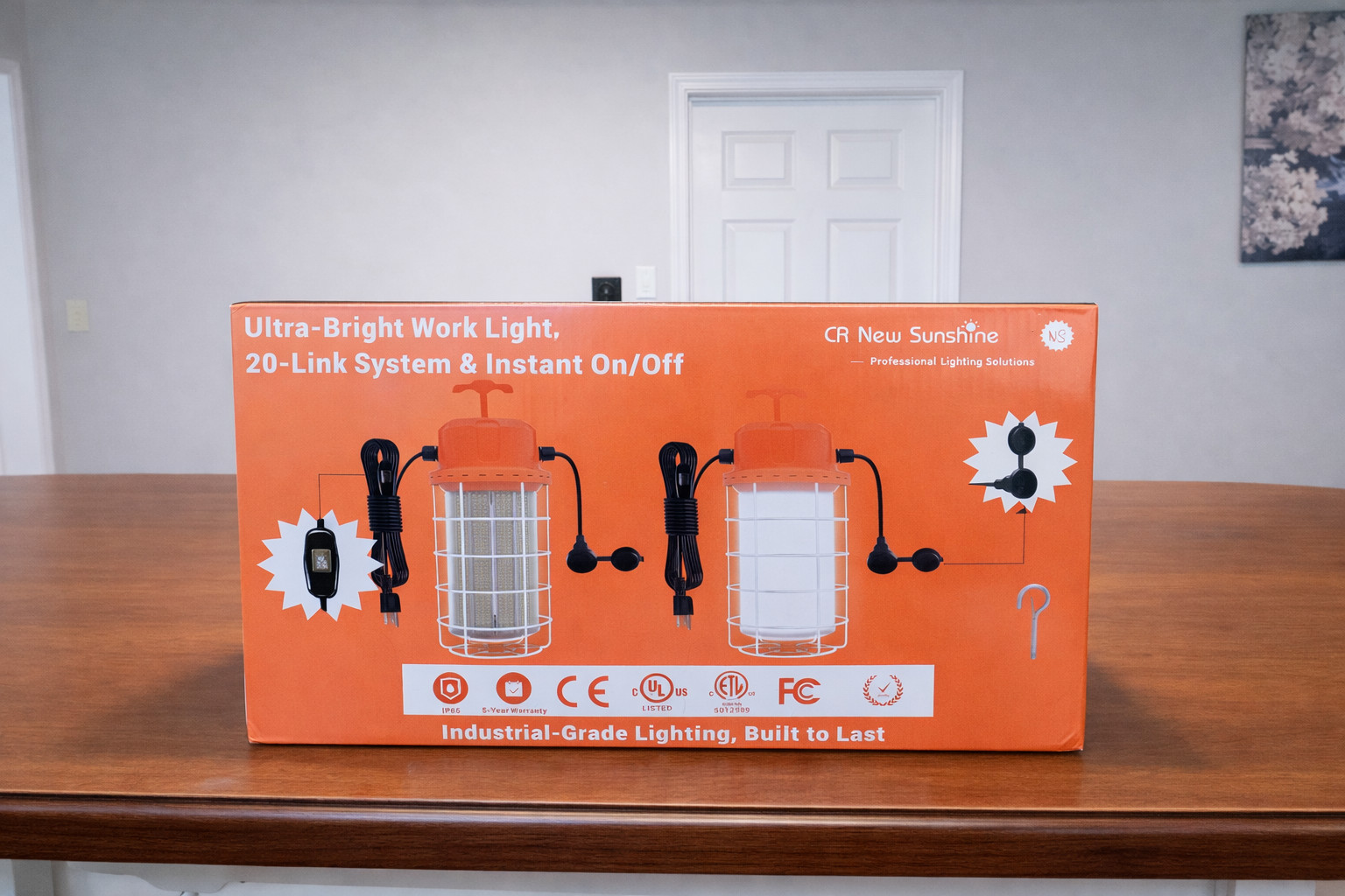 400W LED Temporary Work Light，56000Lumens 5000K Daylight White ON/Off Switch