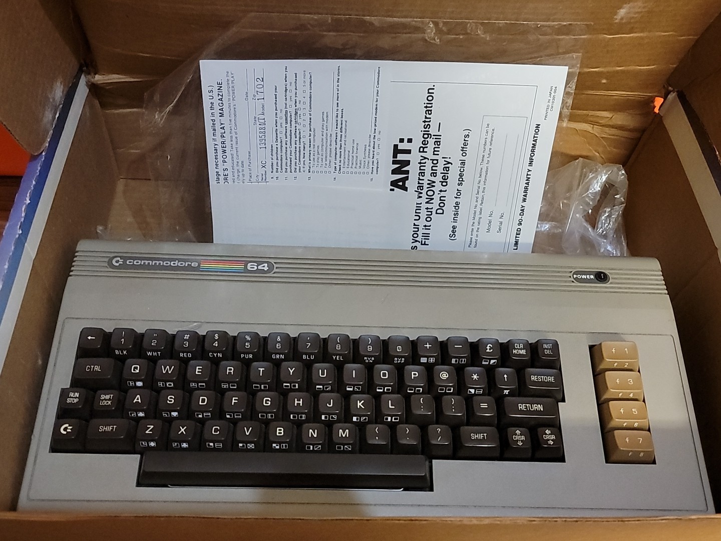 Commodore 64 System Console Computer in Box w Warranty Card ~ Please Read