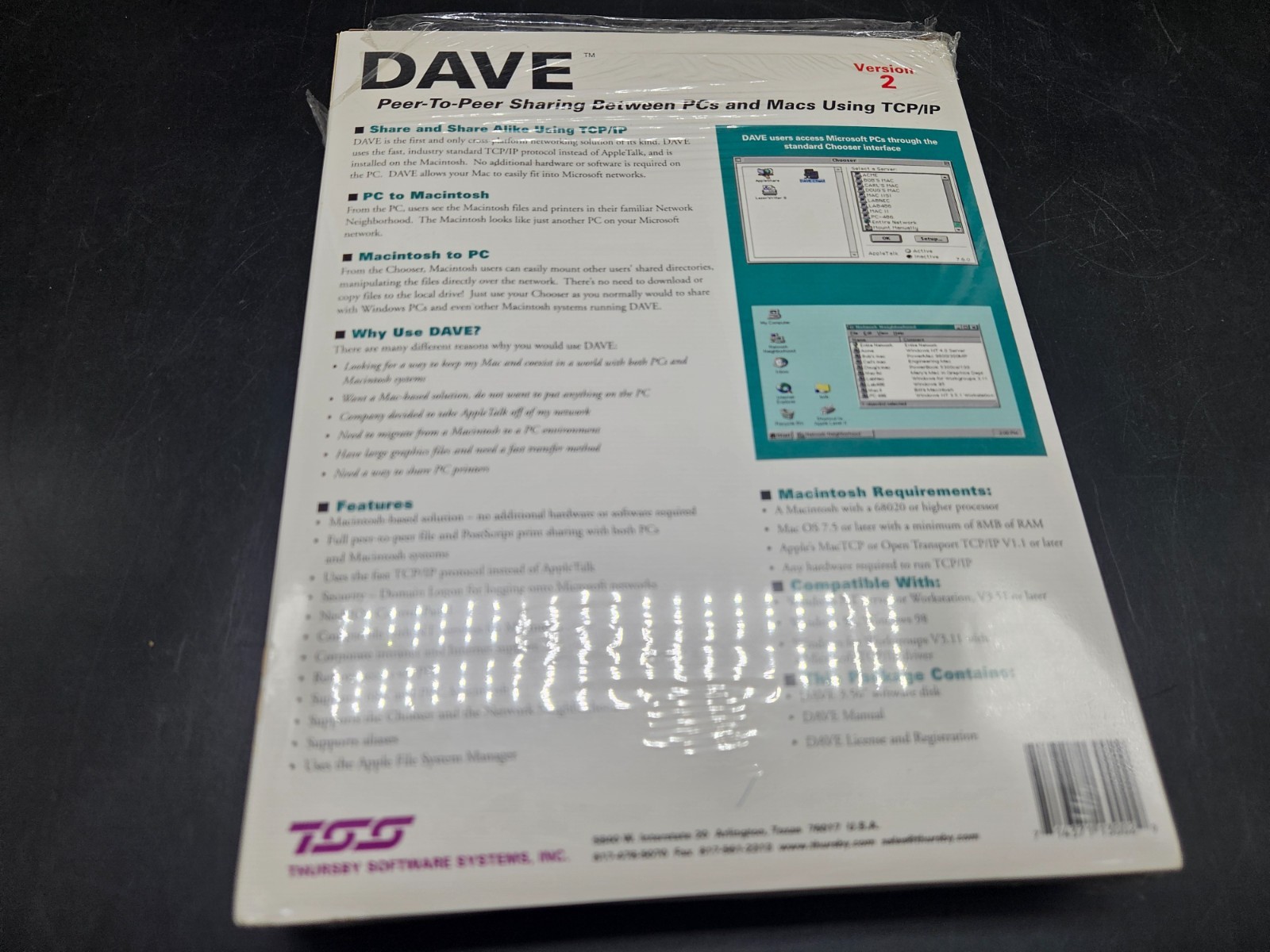 DAVE 2.0 Peer to Peer Between Mac OS Vintage Software