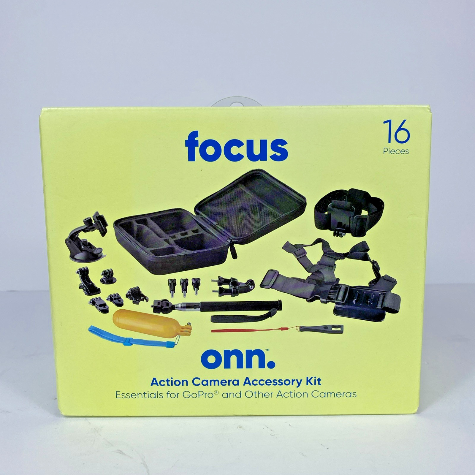 16 Piece Focus Onn. Action Camera Accessory Kit- Essentials for GoPro