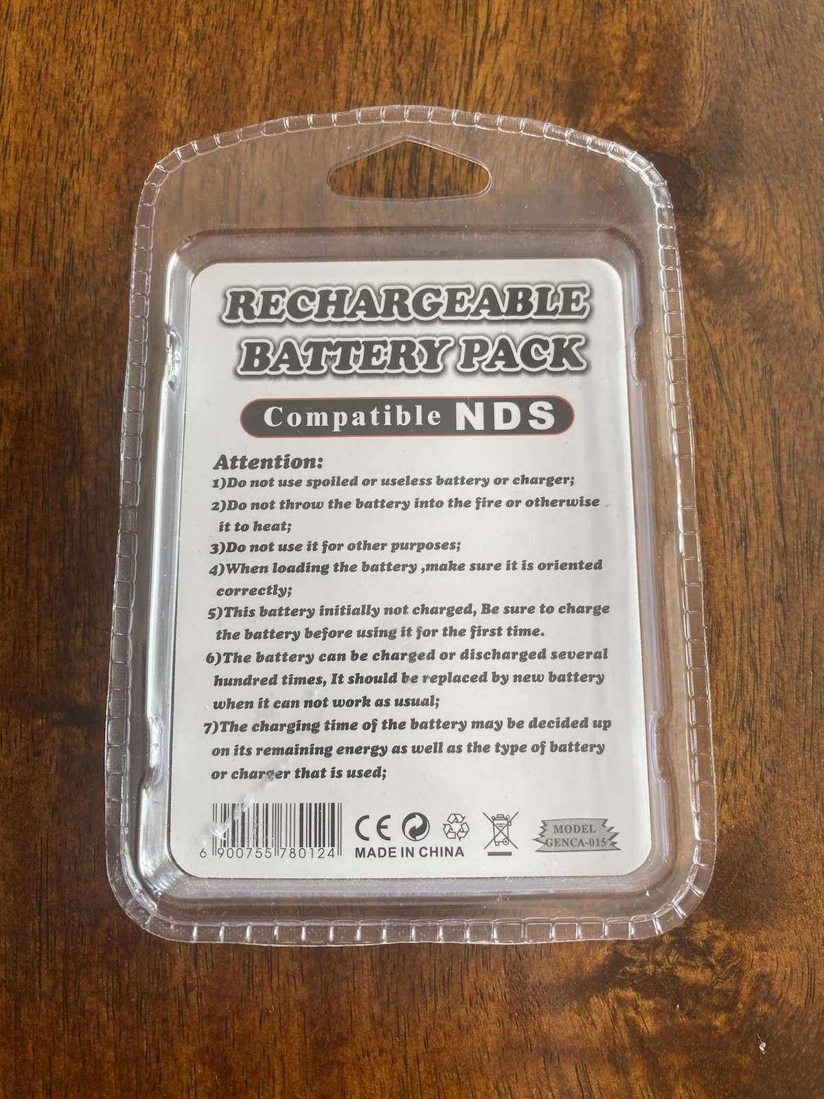 Rechargeable Battery Pack for Nintendo DS NDS 3.7V 850mAh GENCA-015
