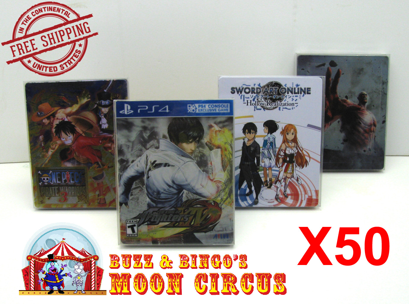 50x SONY PS4 CIB GAME BLU-RAY STEELBOOK G2 - CLEAR PROTECTIVE BOX PROTECTOR CASE