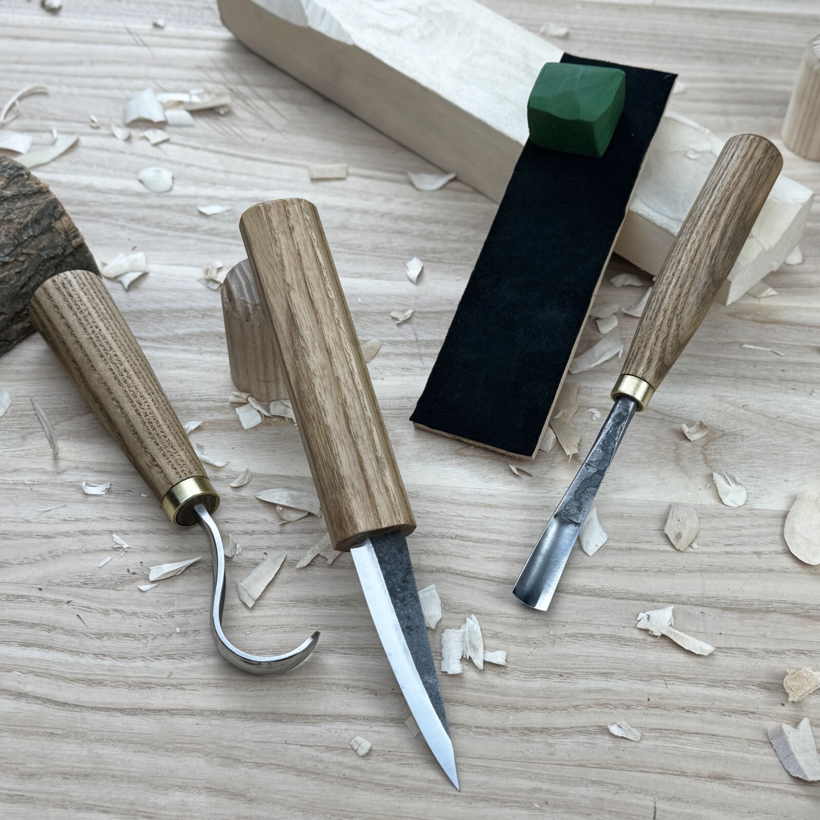 Wood Carving Kit – Forged Tools with Ergonomic Handles, Sharpening Set & Case