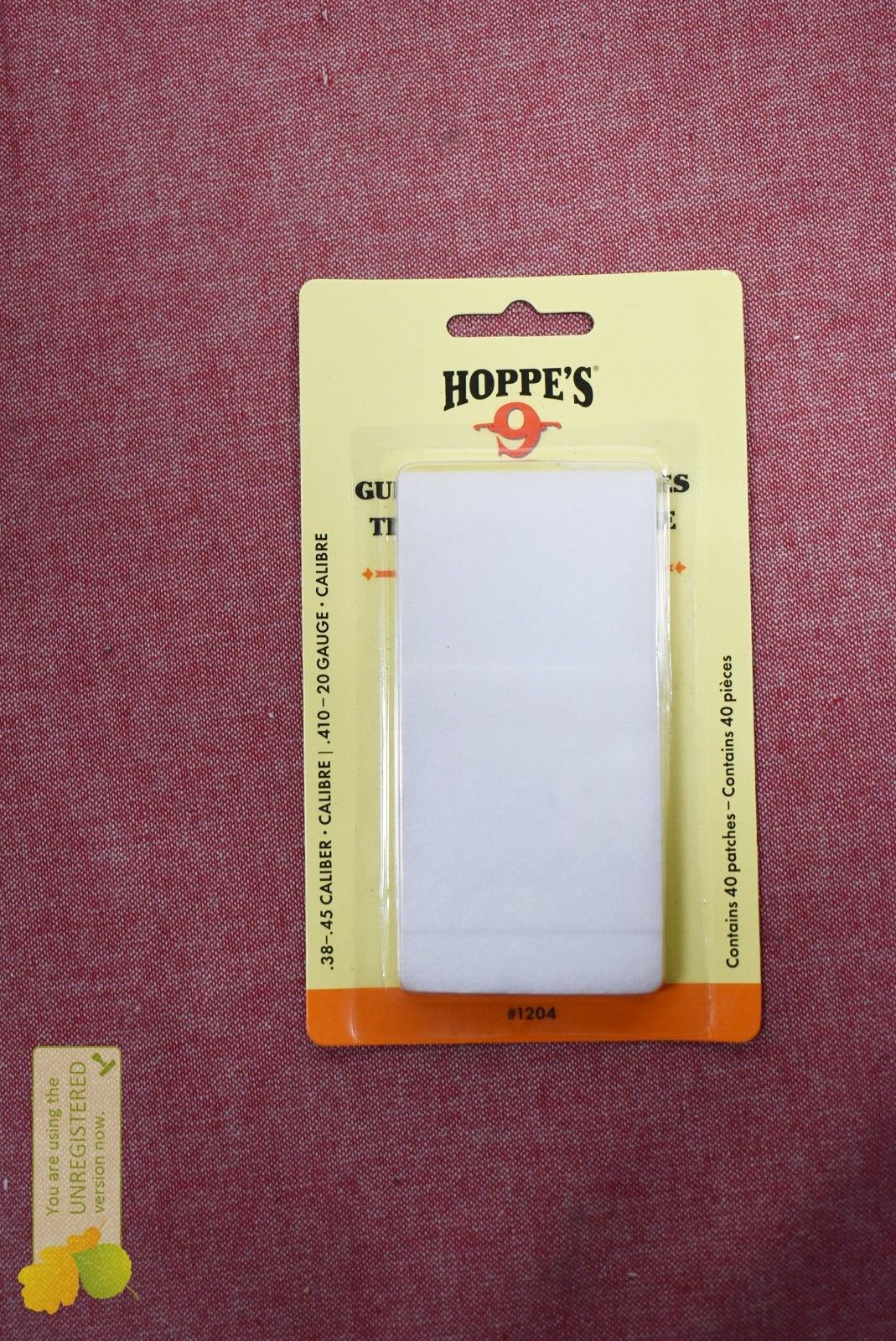 Hoppes Gun Cleaning Uniformly Woven Patches .38-.45 Caliber/.410-20-Guage 40 Pac