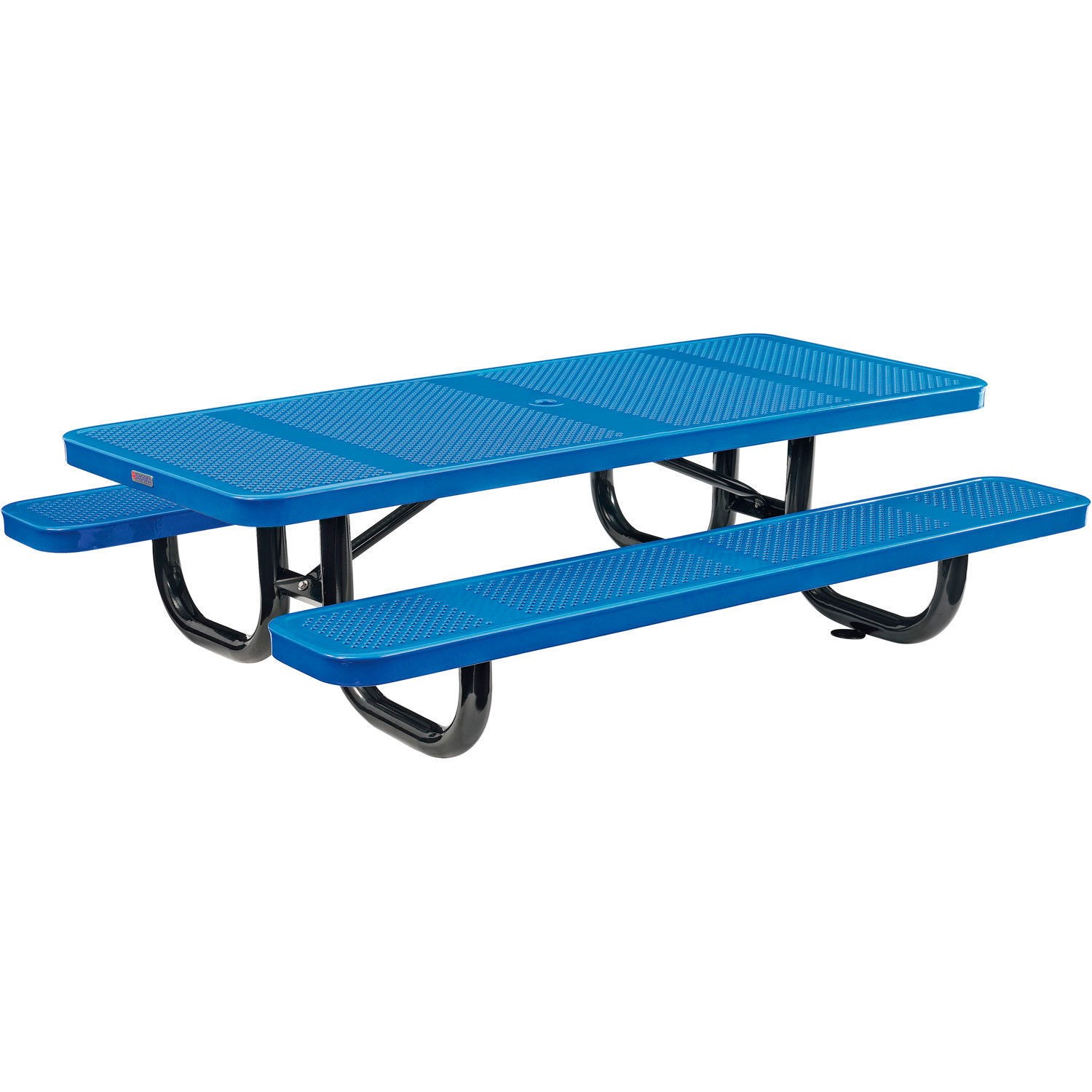 Global Industrial 6' Rectangular Kids Picnic Table Perforated Metal Blue