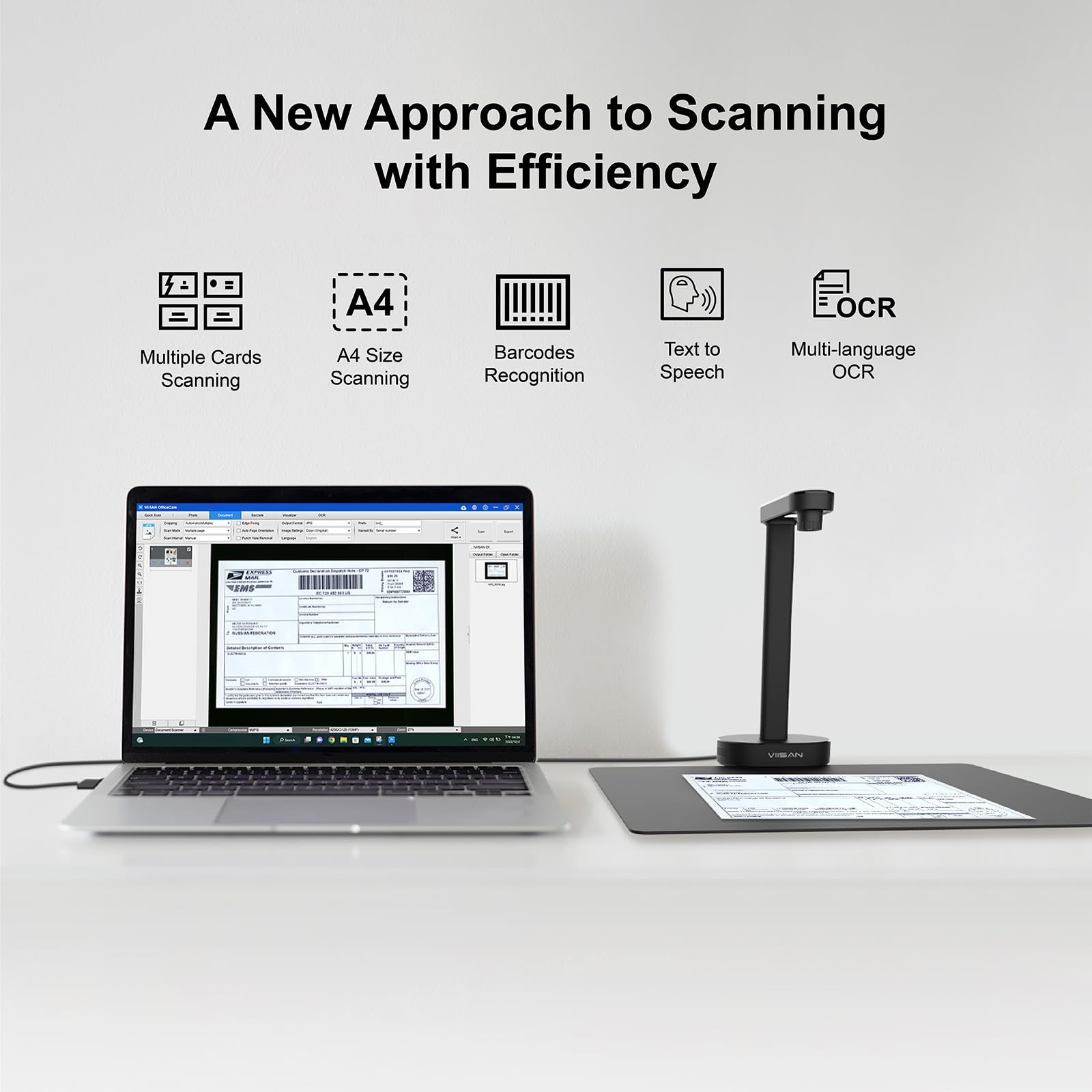 A8401 Document Scanner Camera: 16MP Output, Portable USB Camera for Laptop/De...