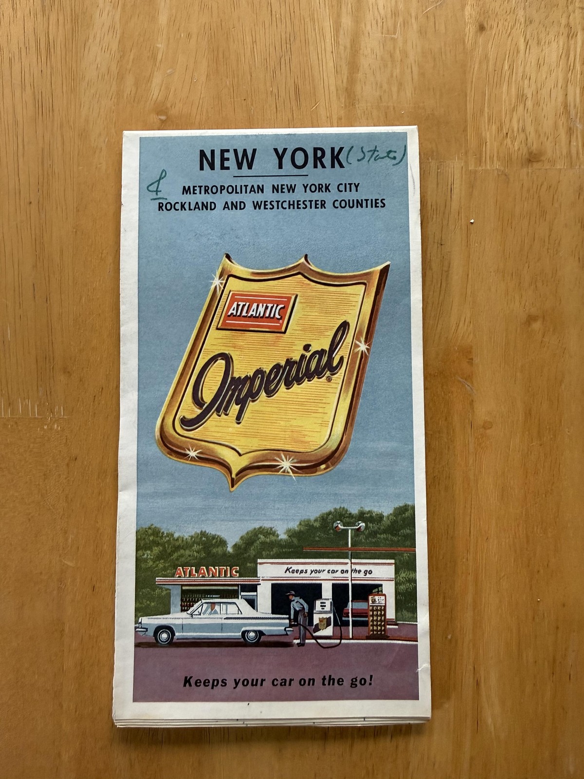 Vintage Atlantic Imperial New York Highway Road Map Travel Folded Brochure USA