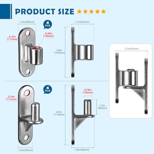 Gate Hinges Heavy Duty Gate Hinges, 4Pack(8Pcs) 4Pack(8pcs) without screws