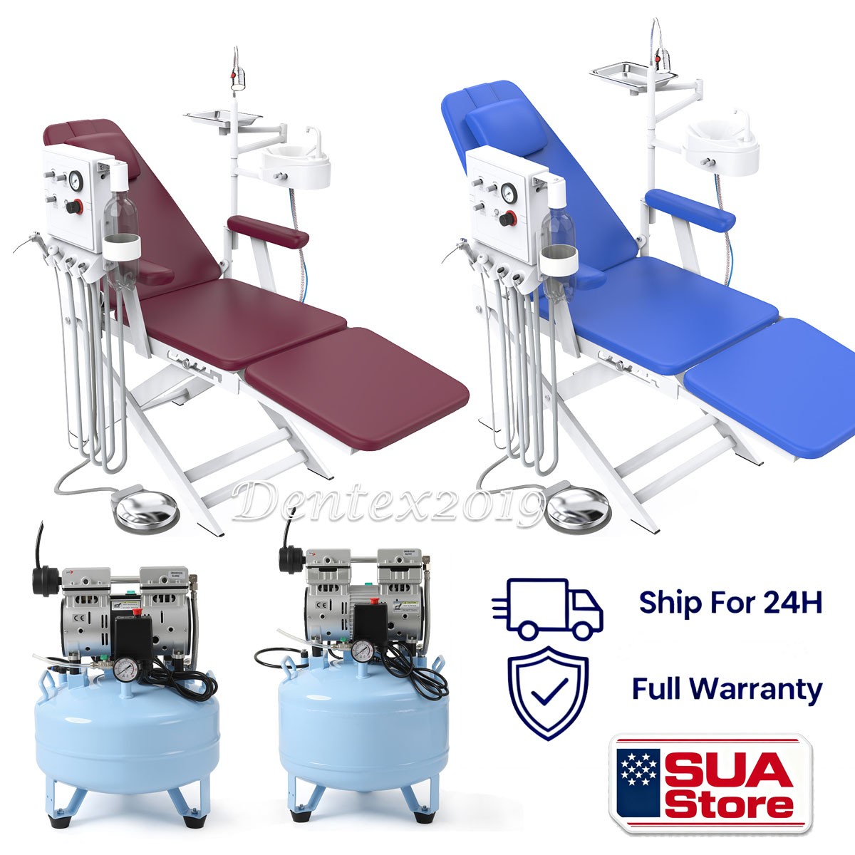 Unidad turbina aire silla móvil portátil dental/compresor aire libre aceite