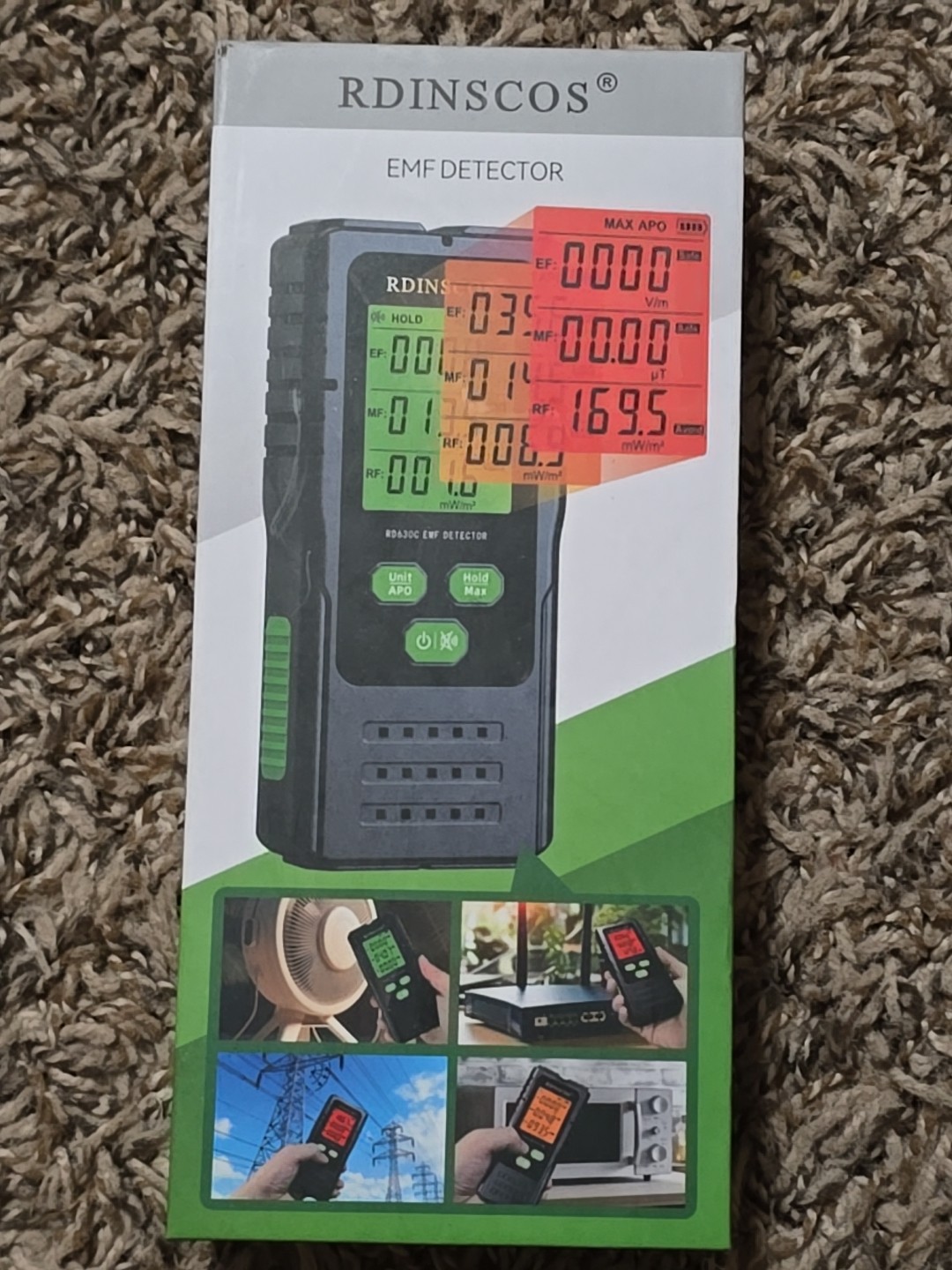 EMF Meter Detector By RDINSCOS Sealed Box Electromagnetic 3-1 Detector RD630C