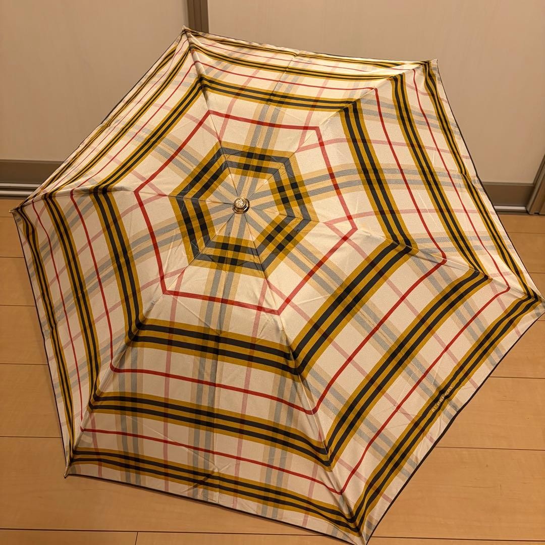 Burberry Check Pattern Folding Umbrella - Unused Condition Polyester