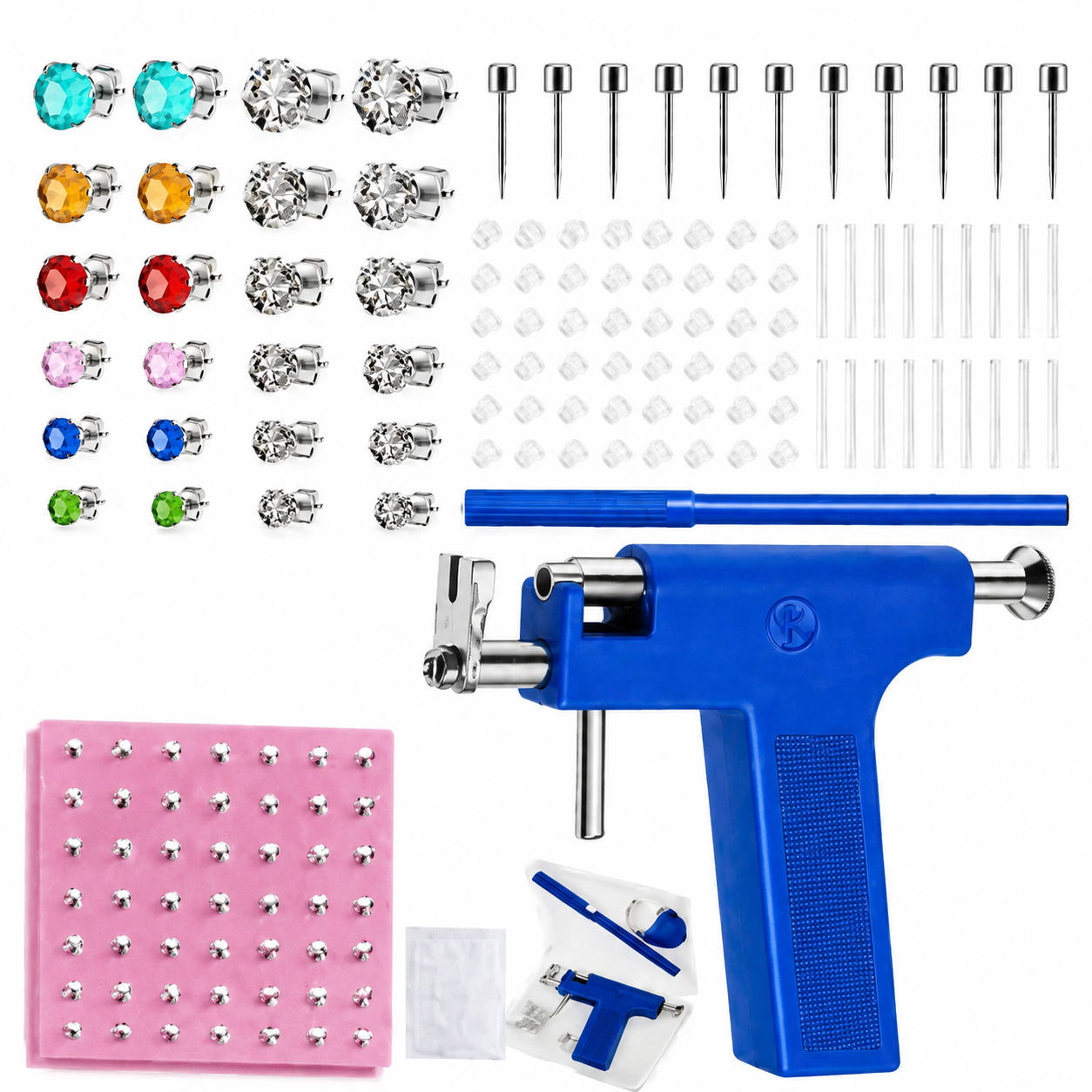 Ear Piercing Gun Kit with 12 Stud Earrings for Ear Nose Navel Body Piercing Set