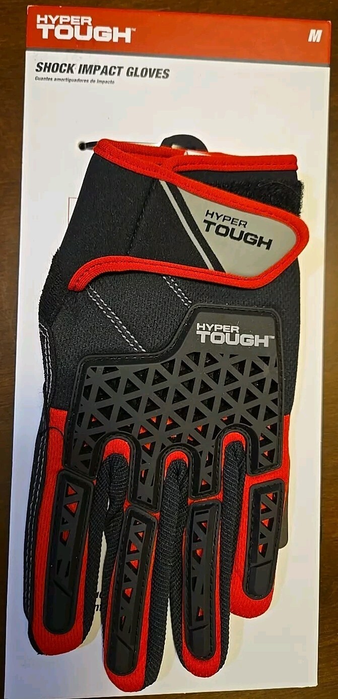 Hyper Tough Shock Impact Multi Purpose Work Glove MEDIUM Touchscreen Compatible