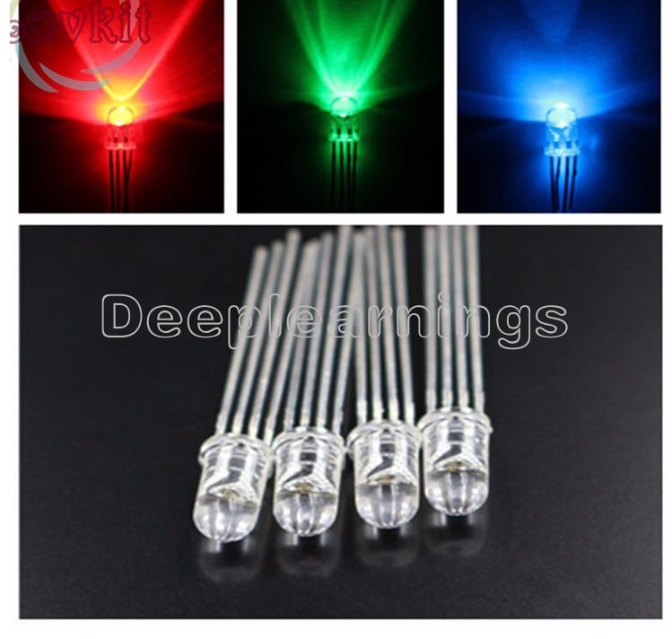 20Pcs 5mm 4pin RGB Tri-Color Common Cathode LED light Red Green Blue