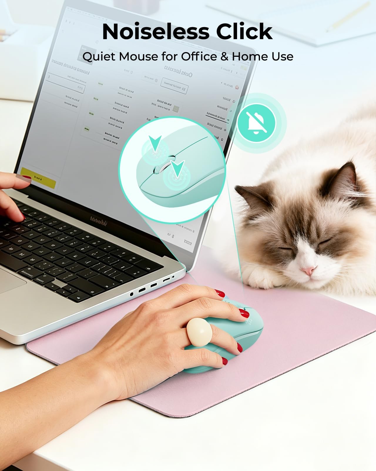 seenda Wireless Mouse 2.4G Noiseless USB Receiver Portable Computer Laptop PC