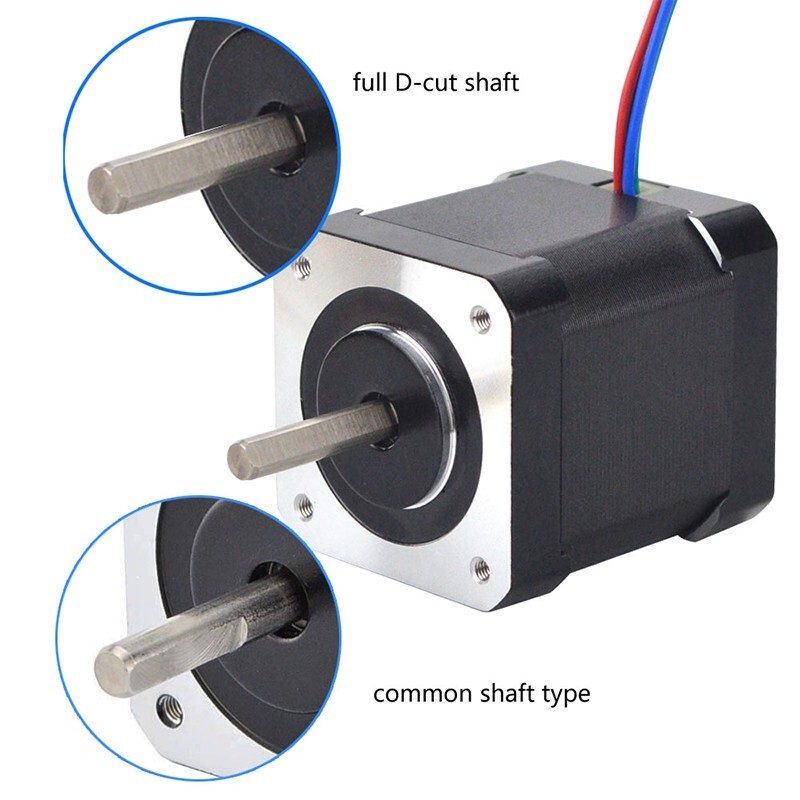Full D-cut 0.9deg Nema 17 Stepper Motor 65oz.in 2A 48mm 3D Printer 17HM19-2004S1