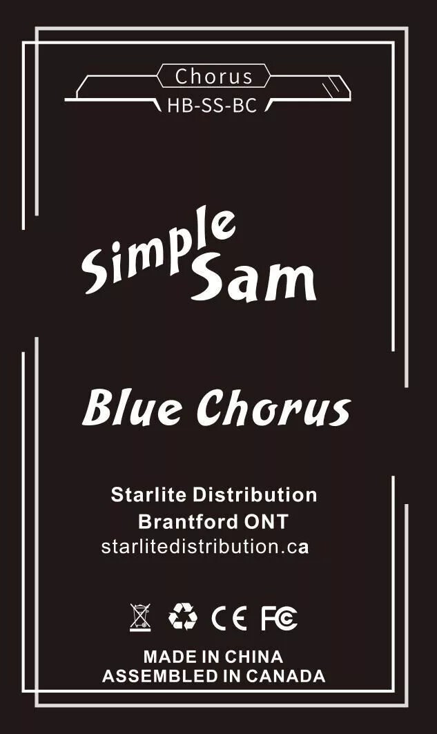Simple Sam Blue Chorus Analog Guitar Effect Pedal True Bypass Astounding Tone CA