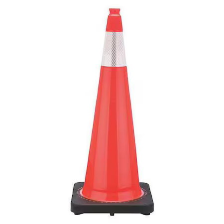 Zoro Select Rs90055ct3m6 Traffic Cone, Pvc, High-Intensity Prismatic, 36 In,