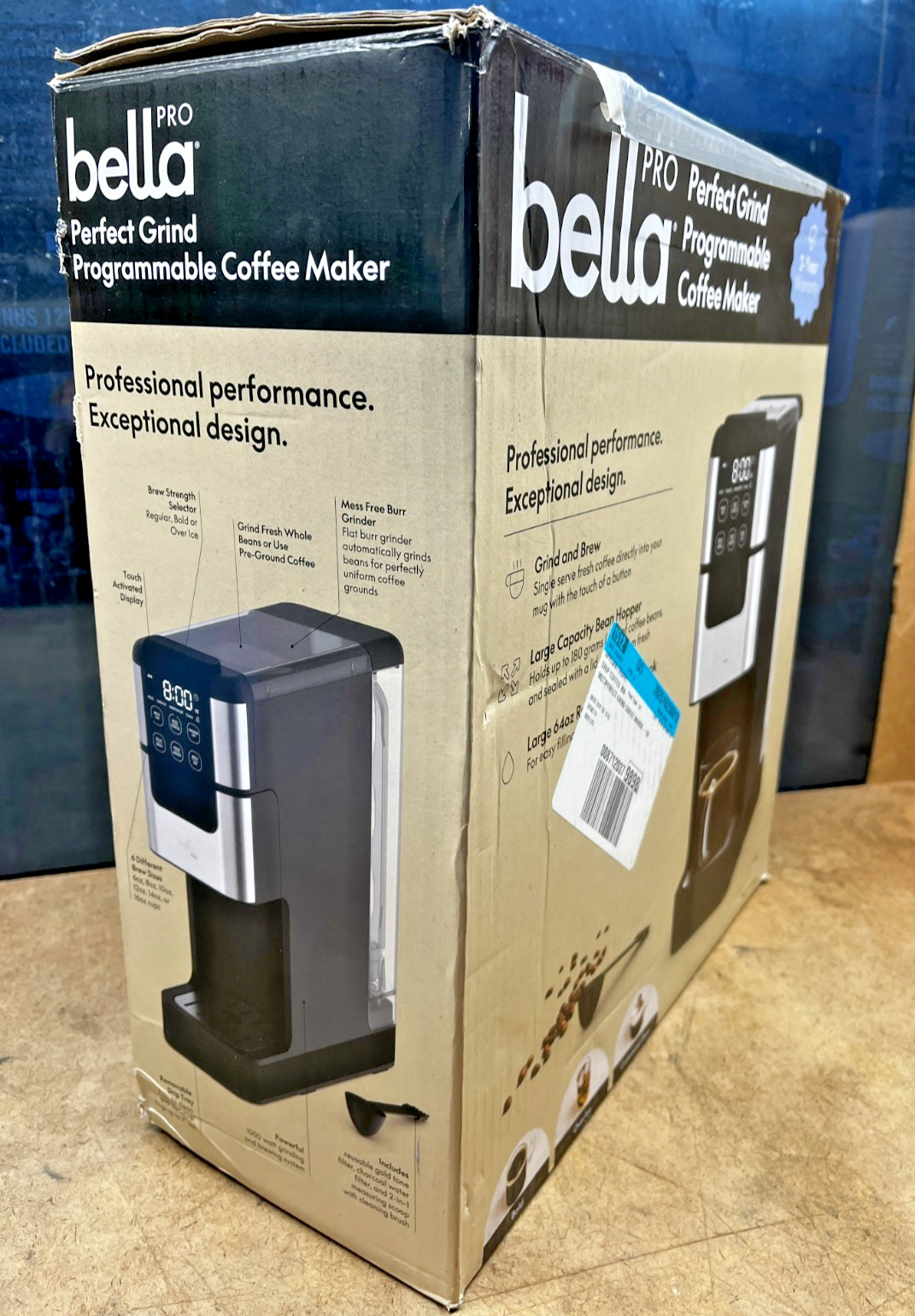 bella PRO Programmable Single-Serve Coffee Maker with Integrated Burr Grinder
