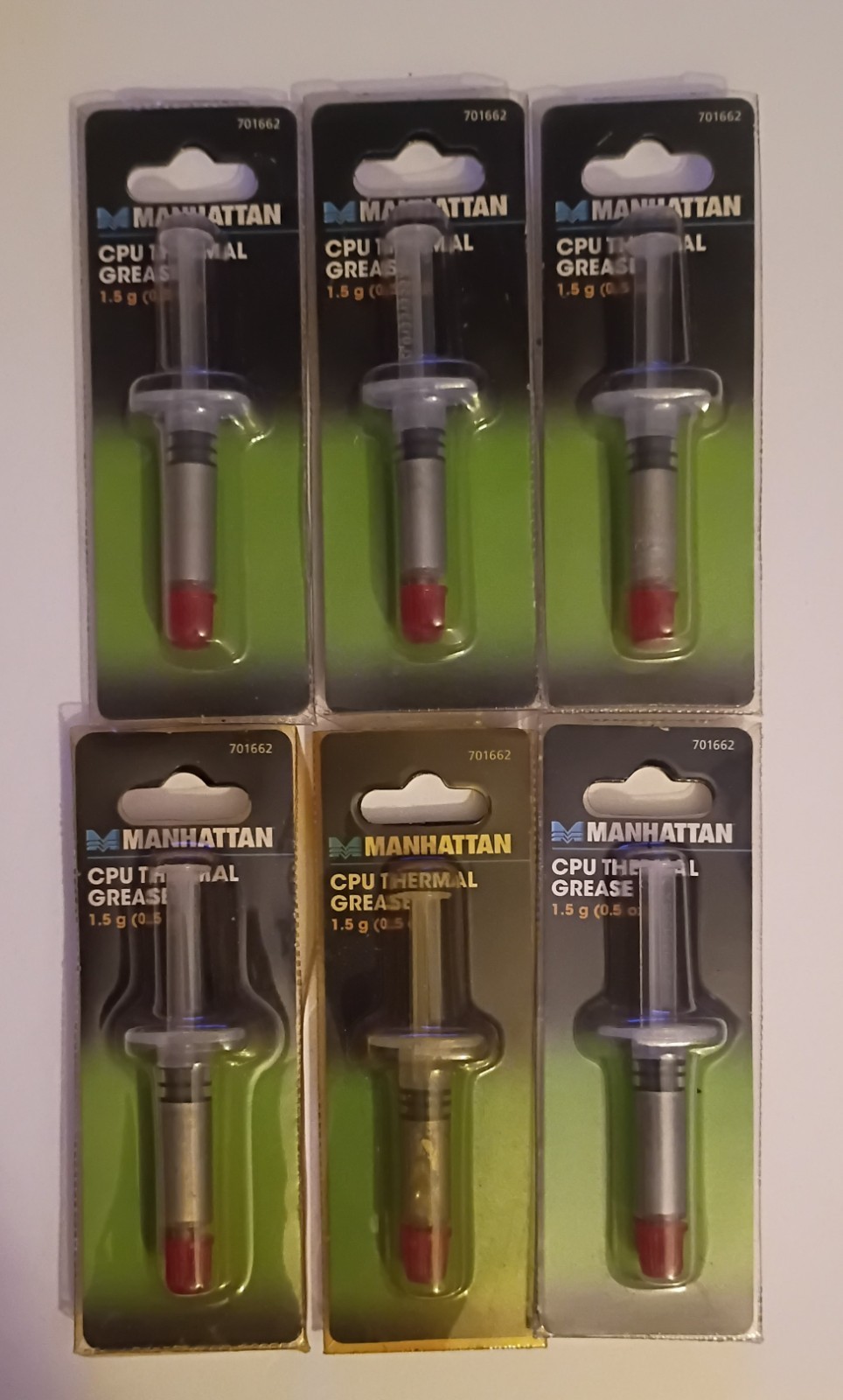 Lot Of 6 CPU Thermal Grease Compound Manhattan 701662  0.5 Oz