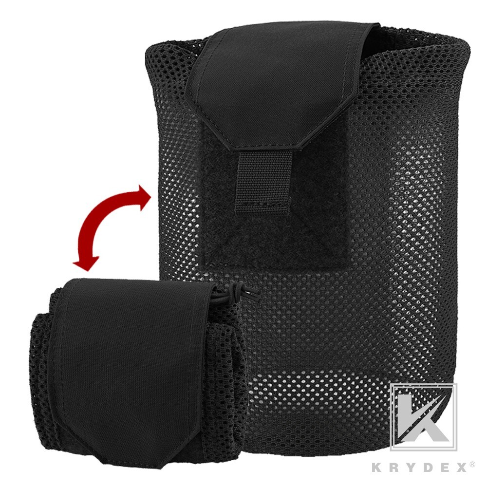KRYDEX Tactical Mesh Dump Drop Pouch Magazine Recycling MOLLE / BELT Black