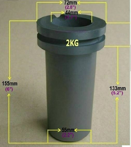 2kg High Purity Graphite Casting Melting Crucible For Gold & Silver Furnace