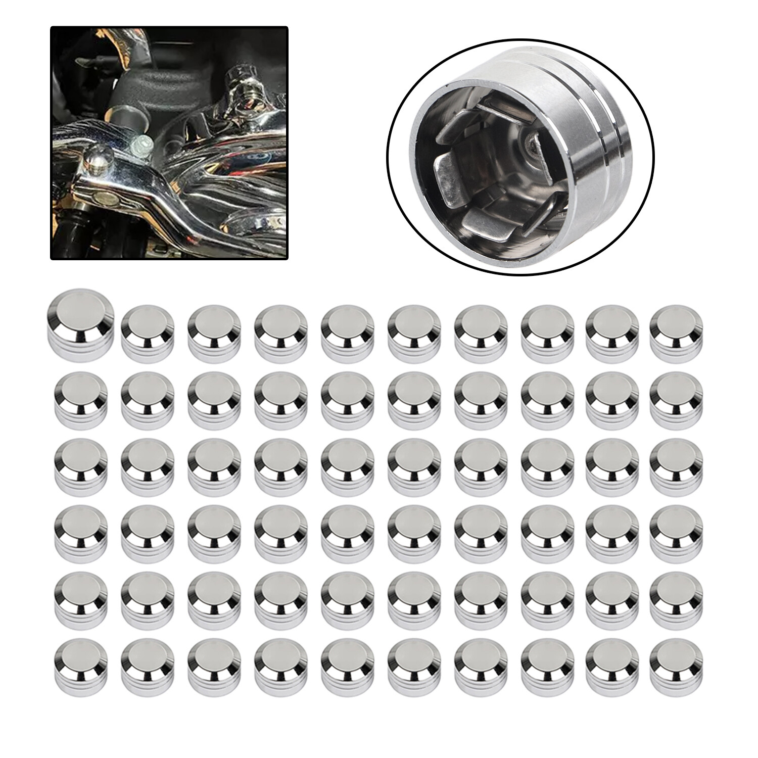 60pcs Engine Topper Bolt Cover Cap For Harley Electra Glide Heritage Softail FXS