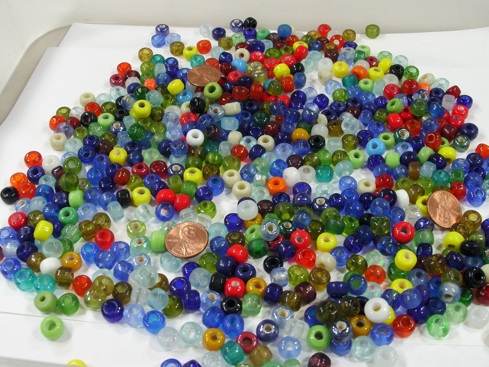 2 Pounds Luster (6mm x 9mm) India Handmade Glass Pony Beads (BNT-97B)⭐