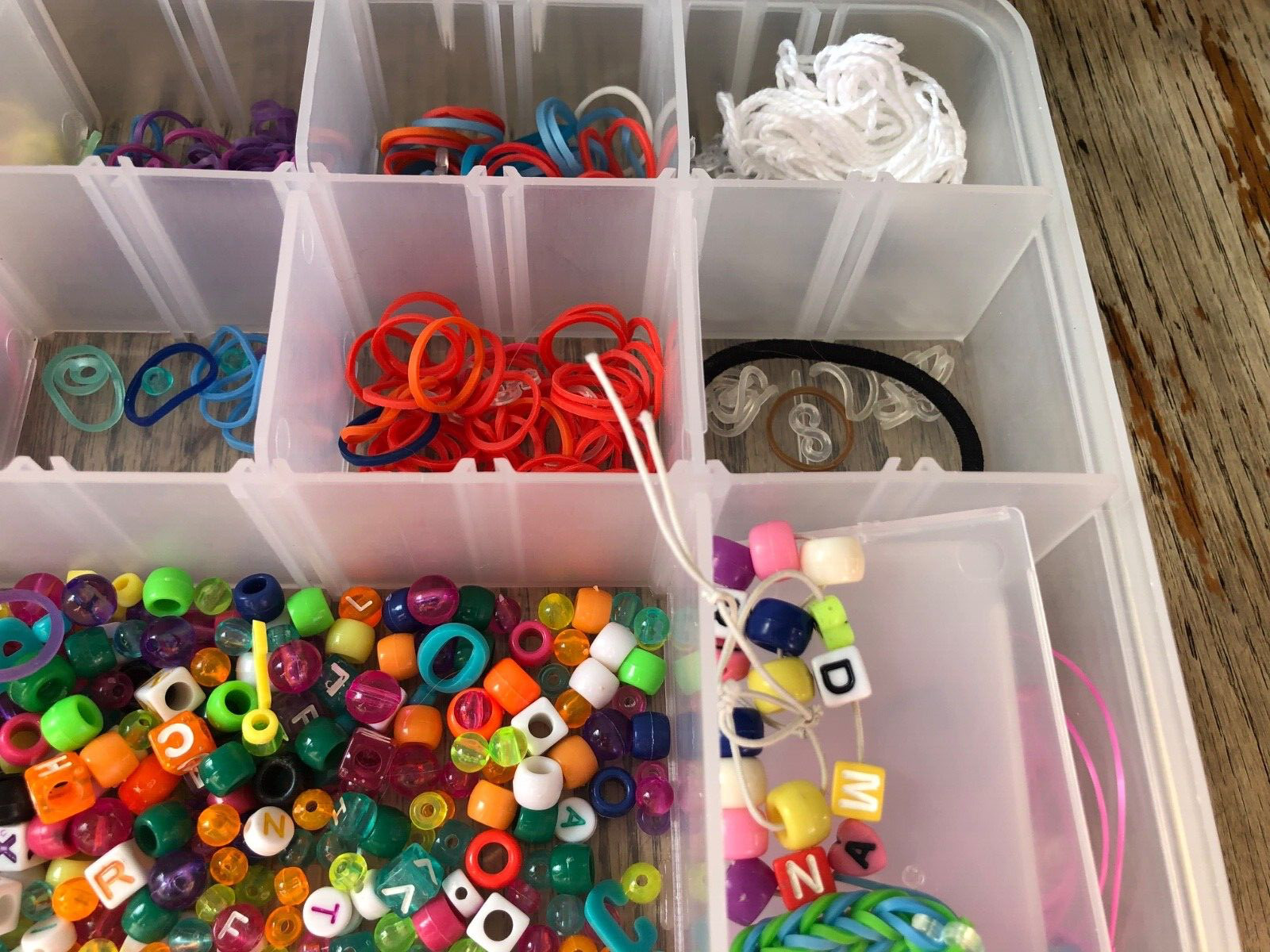Bead Lot Multi Color Assortment w/ Clear Plastic Storage Box
