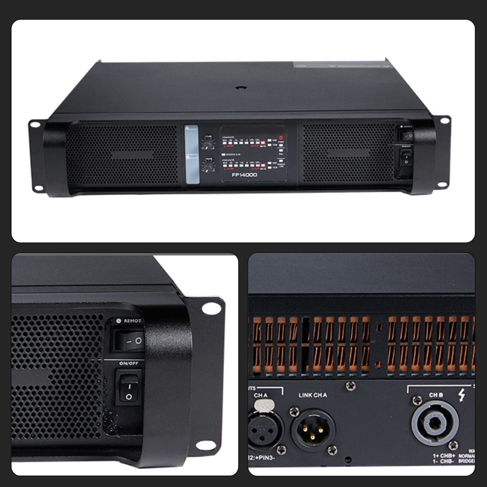 New Dual channel high power FP14000Q 2 ch Power Amp 14,000 watts 110V/220V