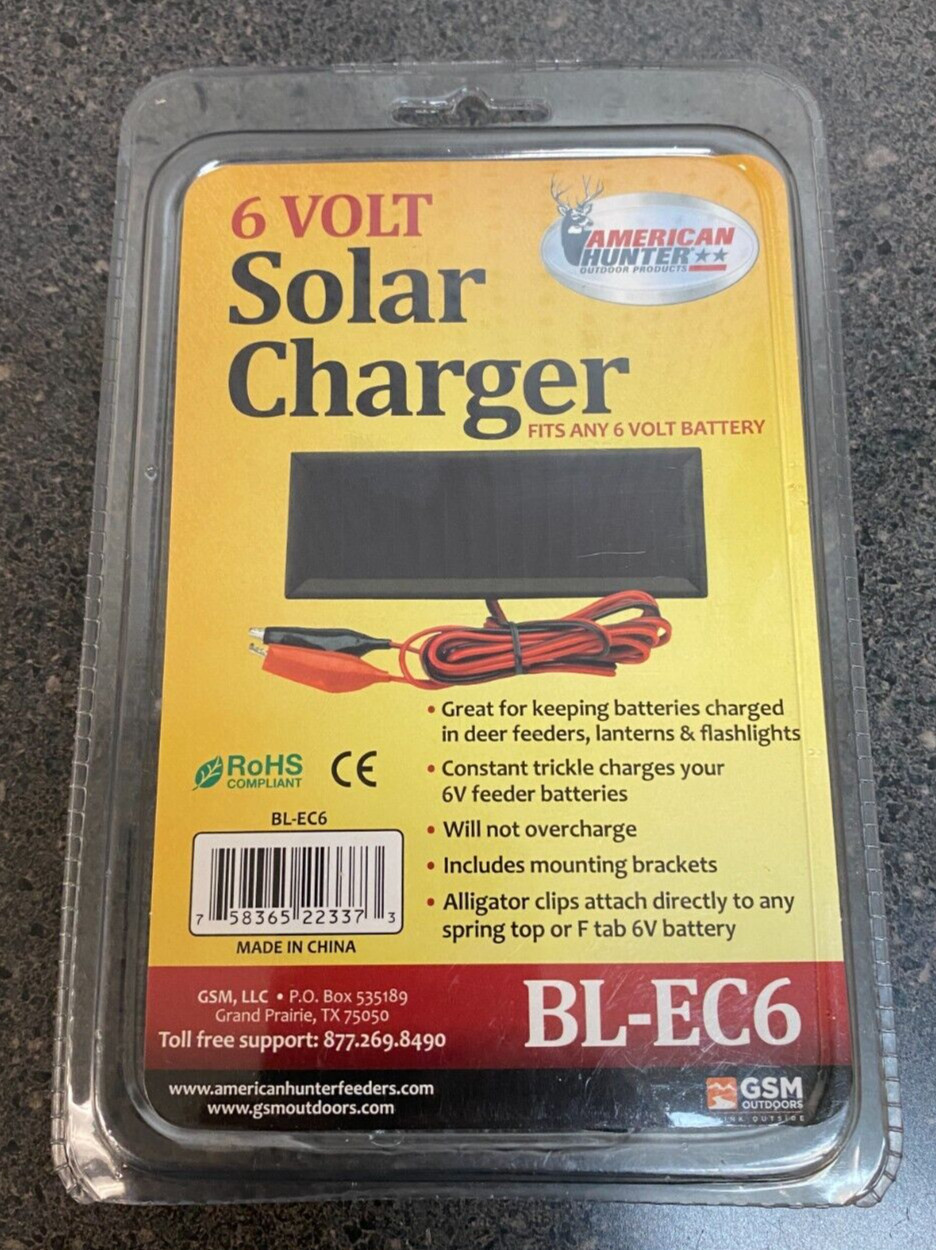 American Hunter 6 Volt Solar Charger BL-EC6 NEW