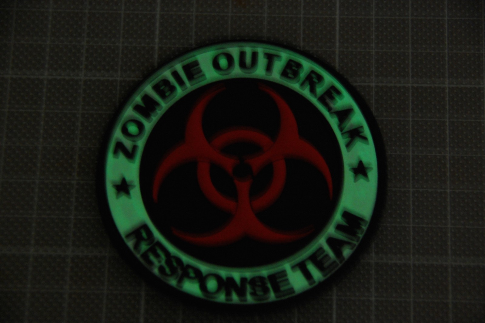 3D PVC GITD Zombie Outbreak Response Team Biohazard Original Glow Patch Hook