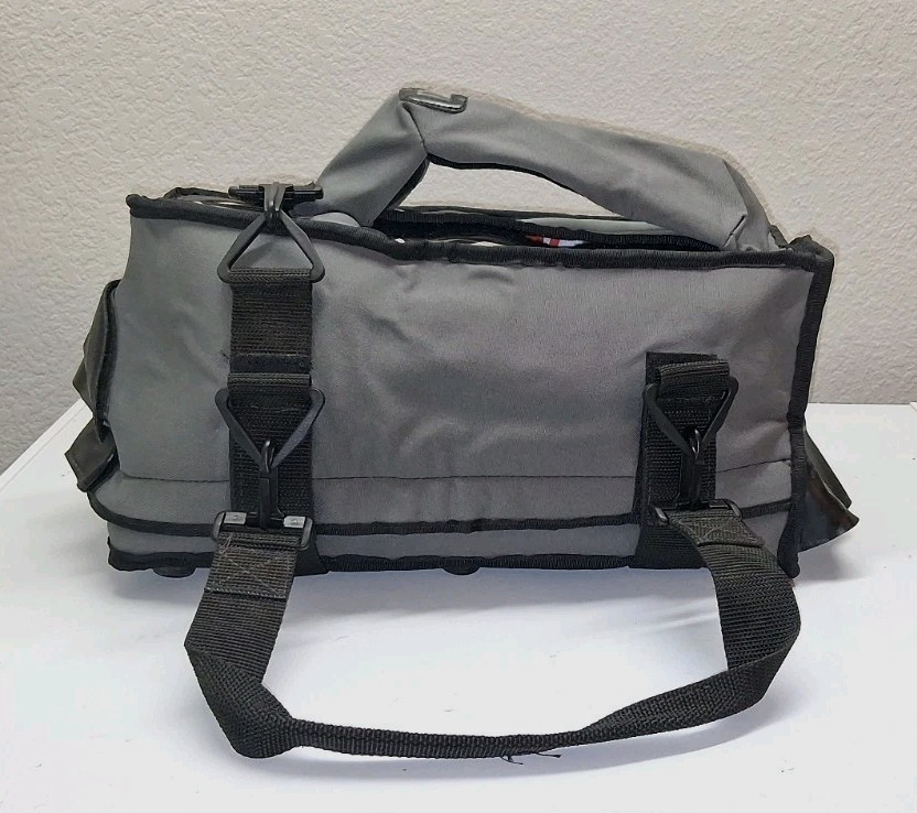 Vintage Padded Camera Equipment Carry Bag Gray Black Foam Divider Shoulder Case