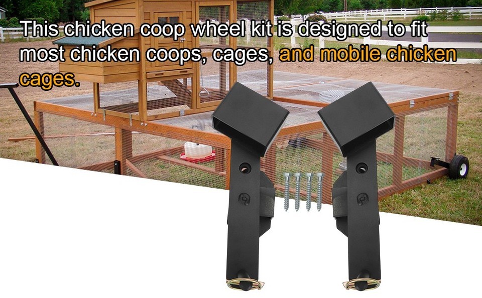 Heavy Duty Chicken Coop Wheel Kit Mobile Chicken Tractor Lift System 2x4 Lever