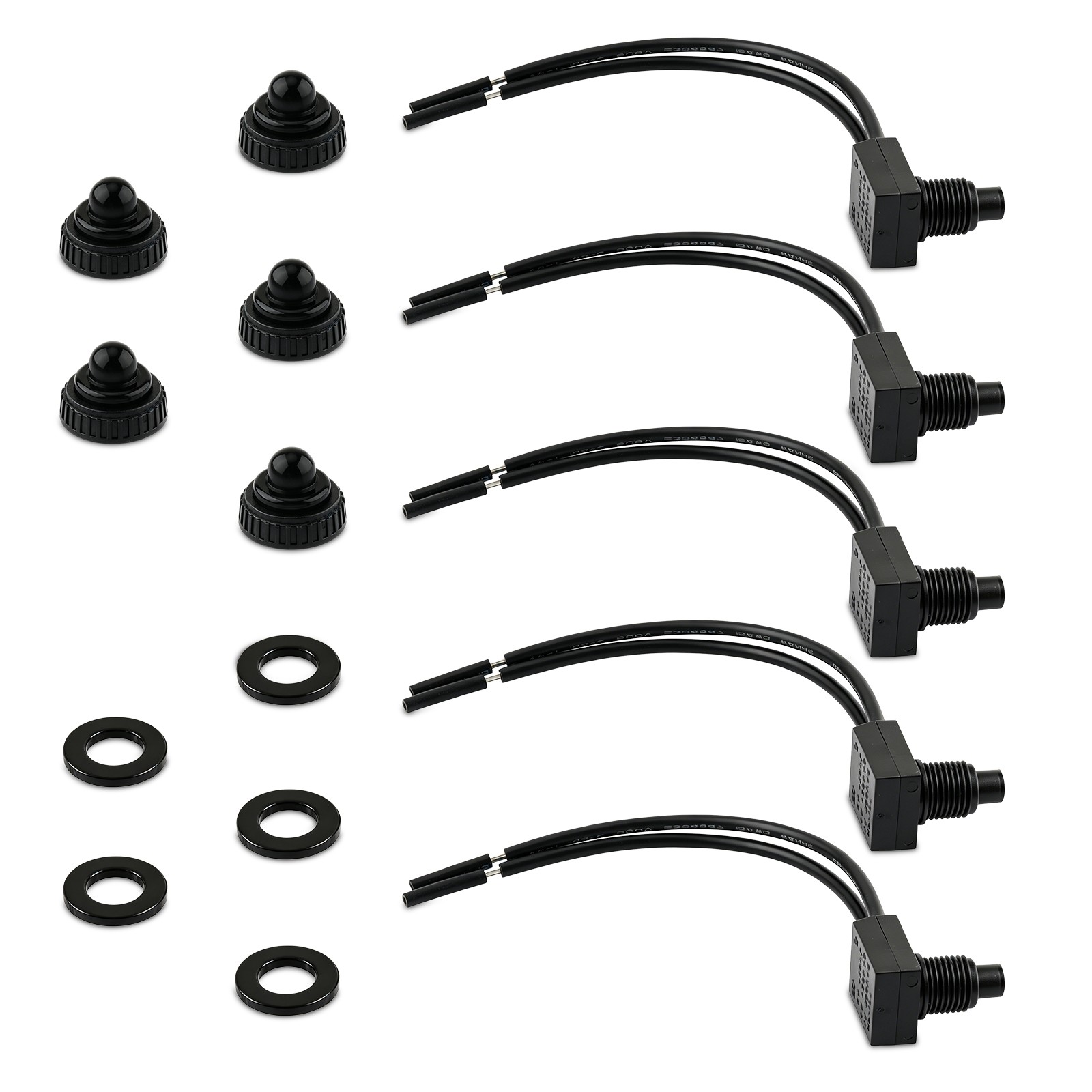 5x New 12V 4" On-Off Push-Button Switch LED Push Button Switch Waterproof Boot