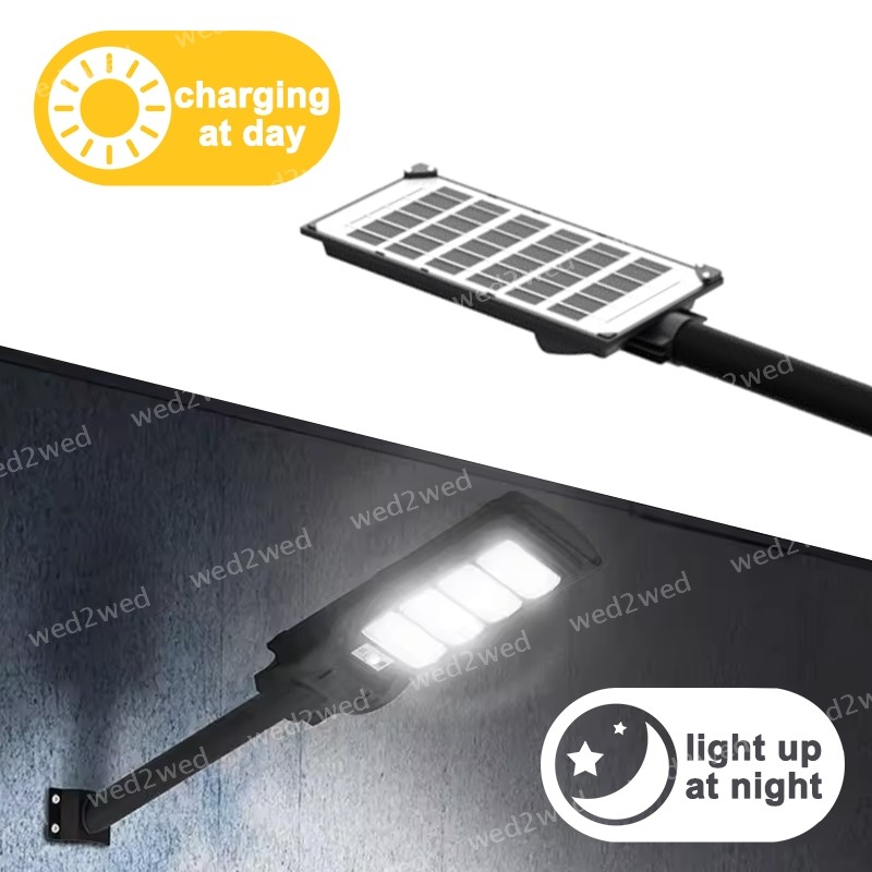 Solar Motion Sensor Street Lamp 450W Outside Security Energy Saving Timer IP65