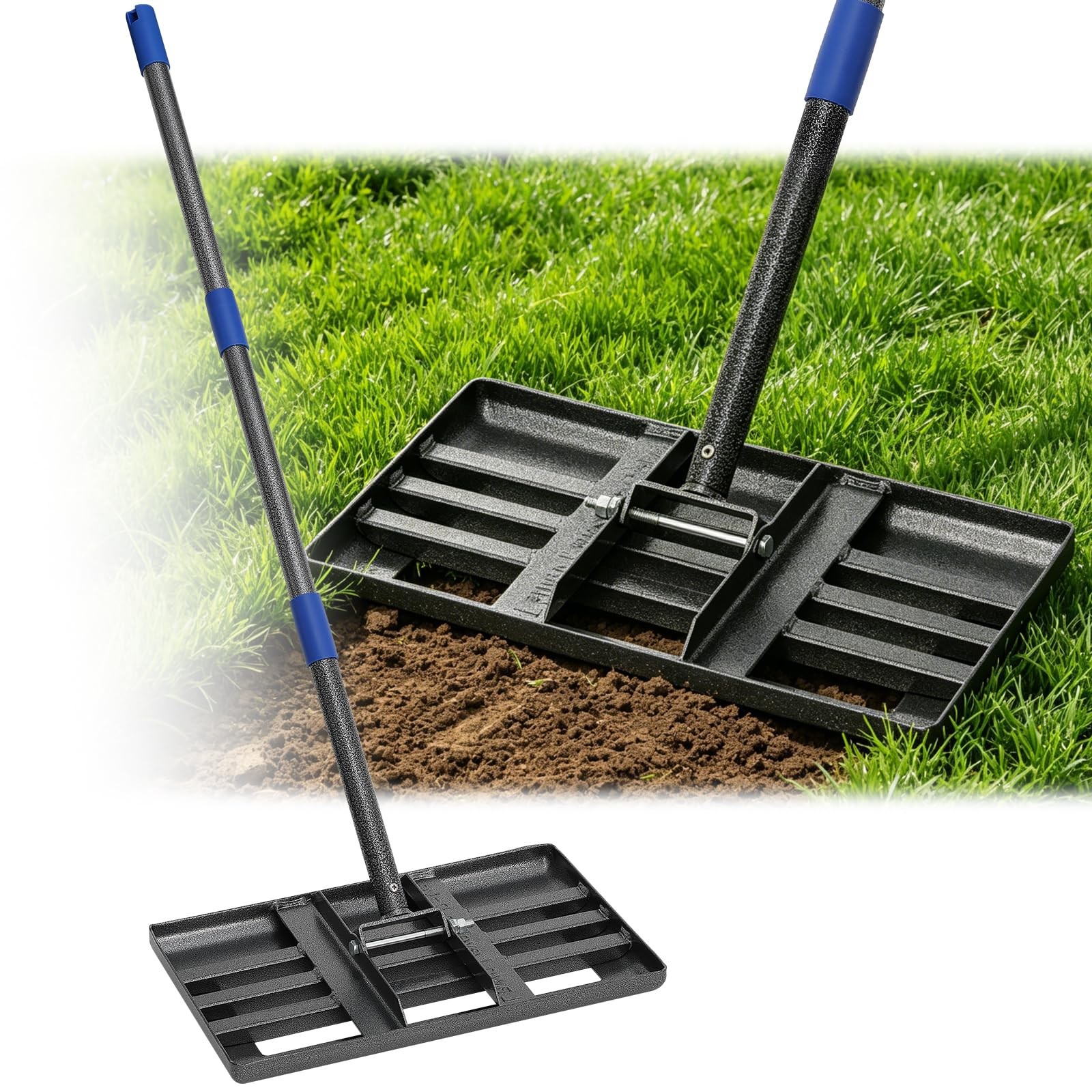 Lawn Leveling Rake,Long Handle Rakes for Lawns Heavy Duty Lawn Leveler Tool f...