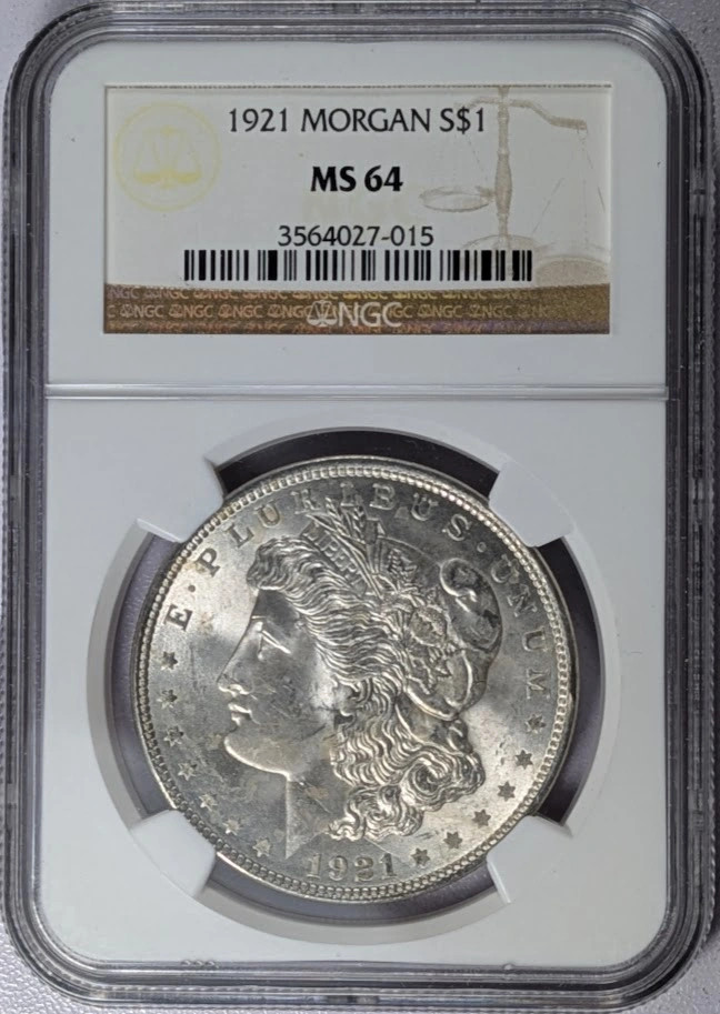 1921 Morgan Silver Dollar NGC MS-64