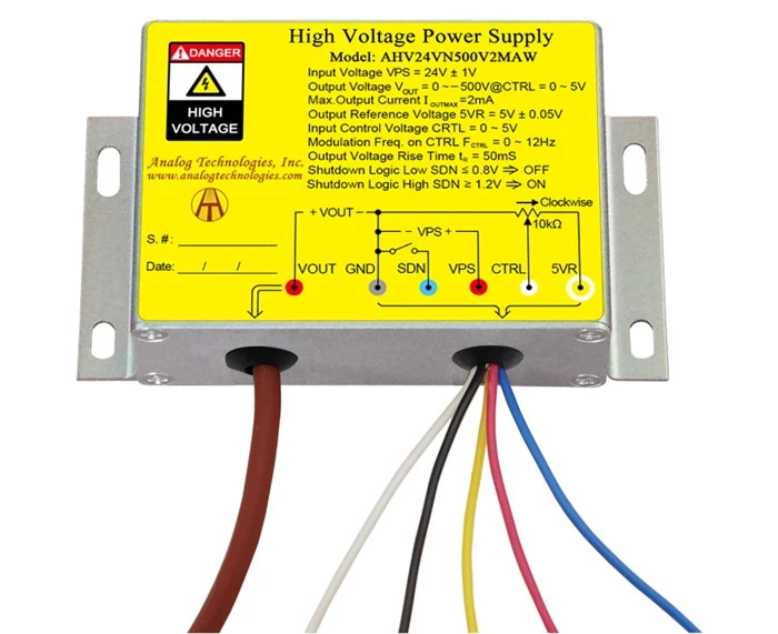 AHV24VN500V2MAW HV DC-DC Power Supply Module 24VDC Input -500V Output 2mA